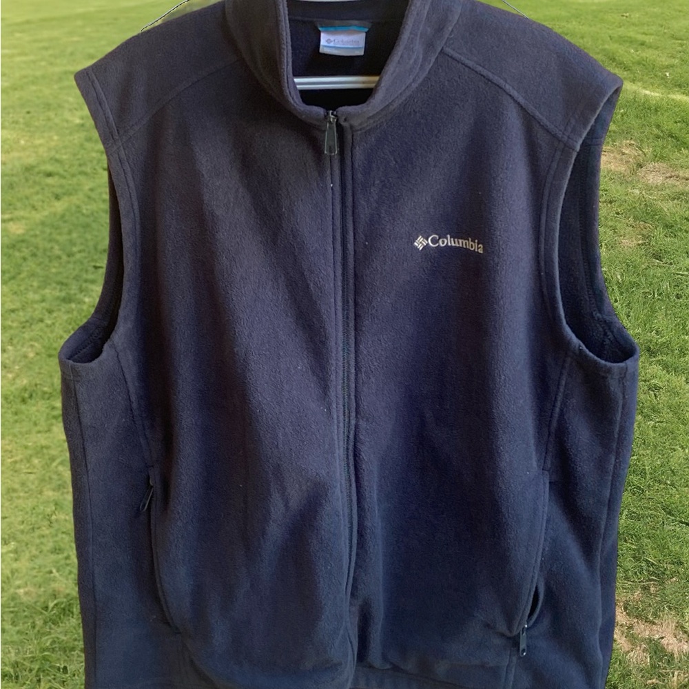 Columbia Fleece Full Zip Vest w Side Seam Pockets Sz XL EUC - Picture 7 of 8